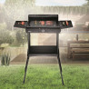 Ηλεκτρική σχάρα σε βάση Zilan ZLN 3789, 2400W, 43x28 cm, προστασία από τον άνεμο, ρύθμιση σχάρας σχάρας, Μαύρο