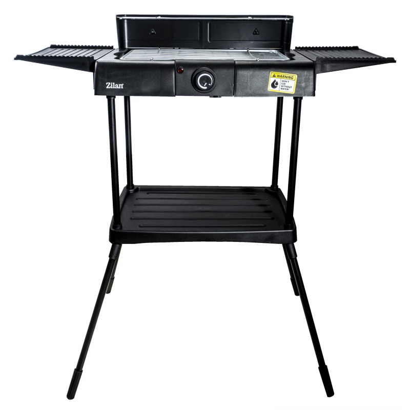Ηλεκτρική σχάρα σε βάση Zilan ZLN 3789, 2400W, 43x28 cm, προστασία από τον άνεμο, ρύθμιση σχάρας σχάρας, Μαύρο