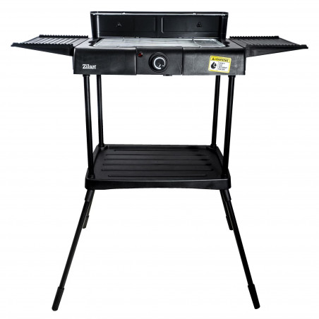 Ηλεκτρική σχάρα σε βάση Zilan ZLN 3789, 2400W, 43x28 cm, προστασία από τον άνεμο, ρύθμιση σχάρας σχάρας, Μαύρο