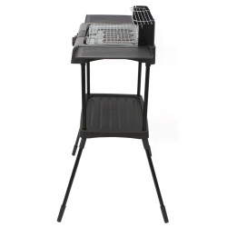 Ηλεκτρική σχάρα σε βάση Zilan ZLN 3789, 2400W, 43x28 cm, προστασία από τον άνεμο, ρύθμιση σχάρας σχάρας, Μαύρο