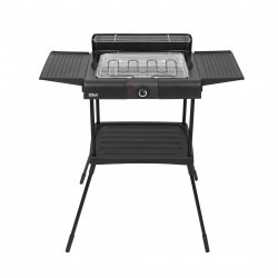 Ηλεκτρική σχάρα σε βάση Zilan ZLN 3789, 2400W, 43x28 cm, προστασία από τον άνεμο, ρύθμιση σχάρας σχάρας, Μαύρο