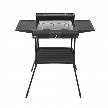 Ηλεκτρική σχάρα σε βάση Zilan ZLN 3789, 2400W, 43x28 cm, προστασία από τον άνεμο, ρύθμιση σχάρας σχάρας, Μαύρο