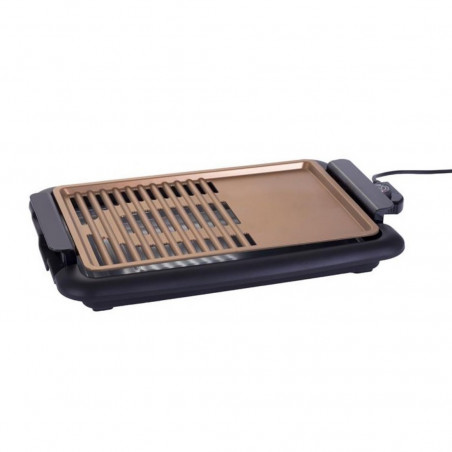 Ψησταριά Oliver Voltz OV51015O, 1500W, 42x27.5 cm, 2 ζώνες μαγειρέματος, Χωρίς καπνό, Αντικολλητική επίστρωση, Μαύρο/πορτοκαλί