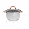 Σετ κατσαρόλες και τηγάνια Kinghoff KH 1765, 12 h, επαγωγή, Inox/ροζ χρυσό