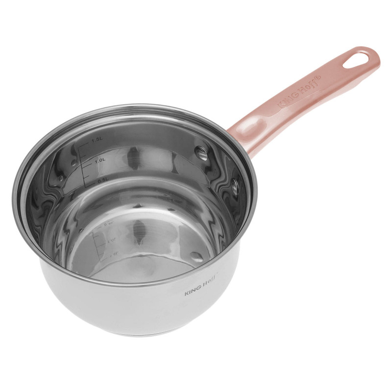Σετ κατσαρόλες και τηγάνια Kinghoff KH 1765, 12 h, επαγωγή, Inox/ροζ χρυσό