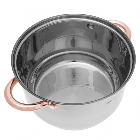 Σετ κατσαρόλες και τηγάνια Kinghoff KH 1765, 12 h, επαγωγή, Inox/ροζ χρυσό