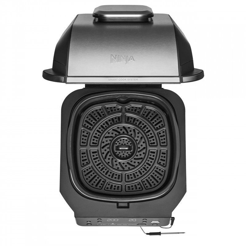 5σε1 Ninja Foodi Smart EG351EU, 1760W, 5,7 l, Μέχρι 4 μερίδες, 5 λειτουργίες, Κυκλωνικός αέρας, Smart Cook, Κεραμική επίστρωση, Μαύρο/inox