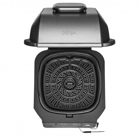 5σε1 Ninja Foodi Smart EG351EU, 1760W, 5,7 l, Μέχρι 4 μερίδες, 5 λειτουργίες, Κυκλωνικός αέρας, Smart Cook, Κεραμική επίστρωση, Μαύρο/inox