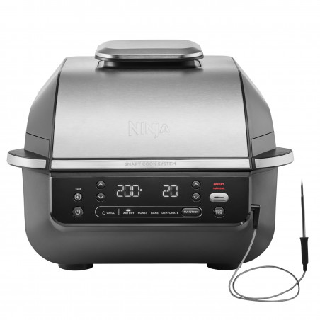 5σε1 Ninja Foodi Smart EG351EU, 1760W, 5,7 l, Μέχρι 4 μερίδες, 5 λειτουργίες, Κυκλωνικός αέρας, Smart Cook, Κεραμική επίστρωση, Μαύρο/inox