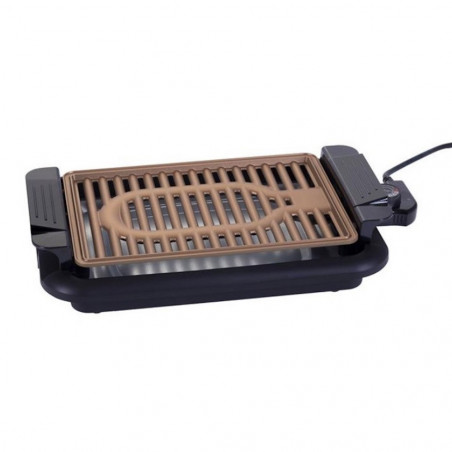 Ψησταριά Oliver Voltz OV51015P, 1200W, 30x21 cm, Θερμοστάτης, Αντικολλητική επίστρωση, Δίσκος λίπους, Μαύρο/καφέ