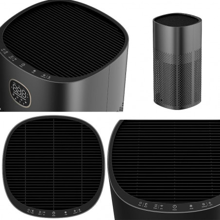 Ελκυστικός καθαριστής αέρα OBERON 520, 50W, Για έως 62 m2, Wi-Fi, 5 ταχύτητες, Χρονοδιακόπτης, Νυχτερινή λειτουργία, Τηλεχειριστήριο, Έξυπνος αισθητήρας ρύπανσης, Σκούρο γκρι