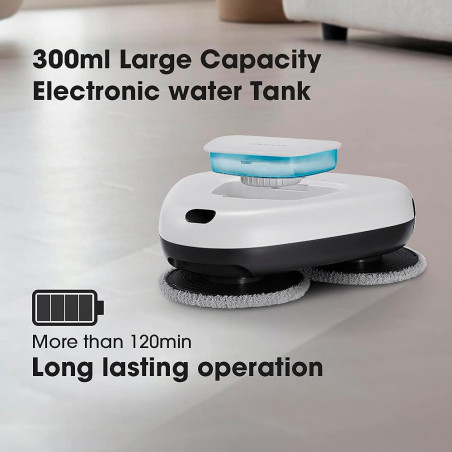Everybot TS300 Ρομποτικός καθαριστής δαπέδων, 27W, 300 ml, Υγρό/Στεγνό, Αυτονομία έως 200 λεπτά, 6 λειτουργίες, Αισθητήρας κατά της πτώσης/αντίκρουσης, Λευκό