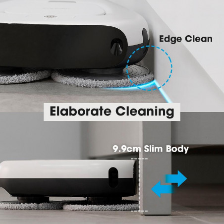 Everybot TS300 Ρομποτικός καθαριστής δαπέδων, 27W, 300 ml, Υγρό/Στεγνό, Αυτονομία έως 200 λεπτά, 6 λειτουργίες, Αισθητήρας κατά της πτώσης/αντίκρουσης, Λευκό