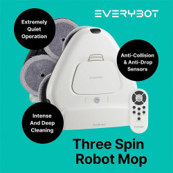 Everybot TS300 Ρομποτικός καθαριστής δαπέδων, 27W, 300 ml, Υγρό/Στεγνό, Αυτονομία έως 200 λεπτά, 6 λειτουργίες, Αισθητήρας κατά της πτώσης/αντίκρουσης, Λευκό