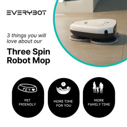 Everybot TS300 Ρομποτικός καθαριστής δαπέδων, 27W, 300 ml, Υγρό/Στεγνό, Αυτονομία έως 200 λεπτά, 6 λειτουργίες, Αισθητήρας κατά της πτώσης/αντίκρουσης, Λευκό