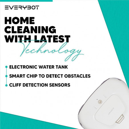 Everybot TS300 Ρομποτικός καθαριστής δαπέδων, 27W, 300 ml, Υγρό/Στεγνό, Αυτονομία έως 200 λεπτά, 6 λειτουργίες, Αισθητήρας κατά της πτώσης/αντίκρουσης, Λευκό