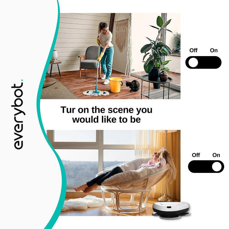 Everybot TS300 Ρομποτικός καθαριστής δαπέδων, 27W, 300 ml, Υγρό/Στεγνό, Αυτονομία έως 200 λεπτά, 6 λειτουργίες, Αισθητήρας κατά της πτώσης/αντίκρουσης, Λευκό
