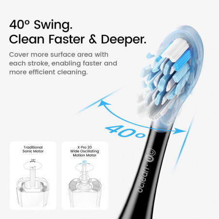 Ηλεκτρική οδοντόβουρτσα Oclean X Pro 20, AI, Maglev 4.0, 84000 RPM, Wi-Fi, FlexFit, IPX7, Smart Alarm, αυτονομία 40 ημερών, Μαύρο