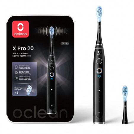 Ηλεκτρική οδοντόβουρτσα Oclean X Pro 20, AI, Maglev 4.0, 84000 RPM, Wi-Fi, FlexFit, IPX7, Smart Alarm, αυτονομία 40 ημερών, Μαύρο