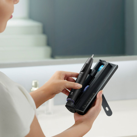 Ηλεκτρική οδοντόβουρτσα Oclean X Ultra 20 S, 84000 rpm, AI, Ευφυείς αισθητήρες, Bluetooth, Wi-Fi, Προσαρμογή στην ορθοδοντική θεραπεία, LED, 3 κεφαλές, Μαύρο