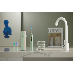 Ηλεκτρική οδοντόβουρτσα Oclean X Ultra 20 S, 84000 rpm, AI, Ευφυείς αισθητήρες, Bluetooth, Wi-Fi, Προσαρμογή στην ορθοδοντική θεραπεία, LED, 3 κεφαλές, Πράσινο