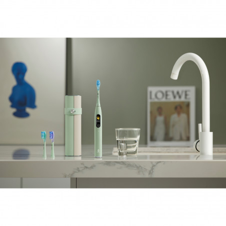 Ηλεκτρική οδοντόβουρτσα Oclean X Ultra 20 S, 84000 rpm, AI, Ευφυείς αισθητήρες, Bluetooth, Wi-Fi, Προσαρμογή στην ορθοδοντική θεραπεία, LED, 3 κεφαλές, Πράσινο