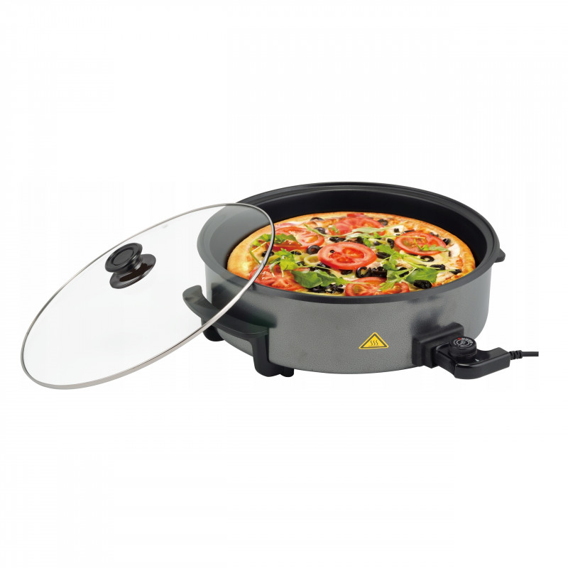 Ηλεκτρικό τηγάνι Royalty Line PP-18214, 1500W, 42 cm, 5,5 l, γυάλινο καπάκι, θερμοστάτης, πράσινο σαγκουίνι