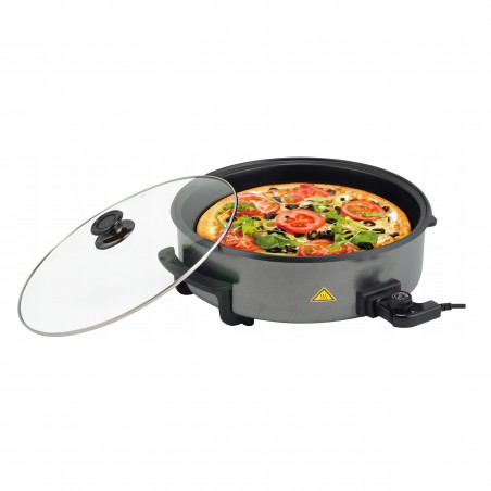 Ηλεκτρικό τηγάνι Royalty Line PP-18214, 1500W, 42 cm, 5,5 l, γυάλινο καπάκι, θερμοστάτης, πράσινο σαγκουίνι