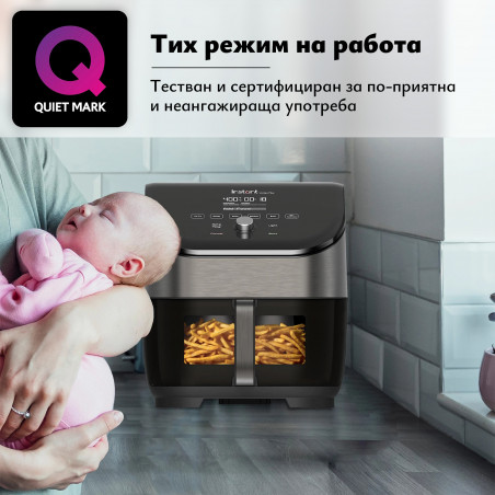 Φριτέζα αέρος Instant Pot Vortex Plus ClearCook & OdourErase 140310401, 1700W, 5.7L, 6 προγράμματα, 35-205C, EvenCrisp, διπλό φίλτρο, μαύρο