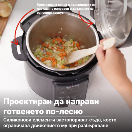 Instant Pot Duo Plus Whisper Quiet 112307901, 1000 W, 5,7 L, 9 προγράμματα, έναρξη με καθυστέρηση, οθόνη LCD, Μαύρο