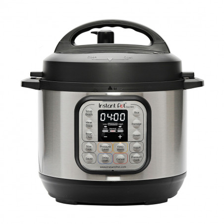 Μίνι χύτρα ταχύτητας Instant Pot Duo 110004501, 700W, 3L, 11 προγράμματα, 7 λειτουργίες, λειτουργία "Set and Forget", ανοξείδωτο ατσάλι, ασημί