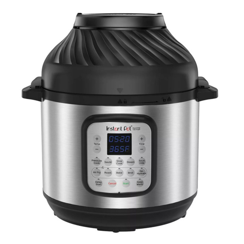 Instant Pot Duo Crisp + Φριτέζα αέρος 140004201, 1500 W, 8 L, 11 προγράμματα, καλάθι φριτέζας αέρος, EvenCrisp, Inox