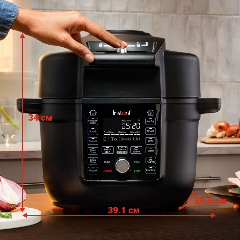 Instant Pot Duo Crisp Ultimate καπάκι 140005901, 1500W, 6.2L, 11 προγράμματα, Ultimate καπάκι καλαθιού, EvenCrisp, Μαύρο