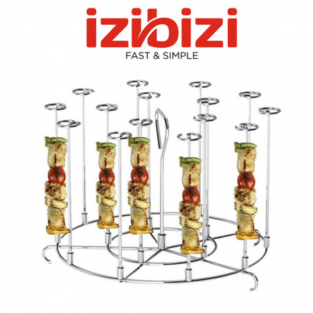 Βάση για σουβλάκια για multicooker Izibizi SSIZB-08, 15 τεμάχια, Συμβατό με 7.6 και 8 l, Inox