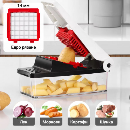 Πρέσα πολλαπλών χρήσεων Izibizi PS-331A, 1,2 l, 2 λεπίδες, Ανοξείδωτο ατσάλι, Λαστιχένια πόδια, χωρίς BPA, Λευκό/Μαύρο