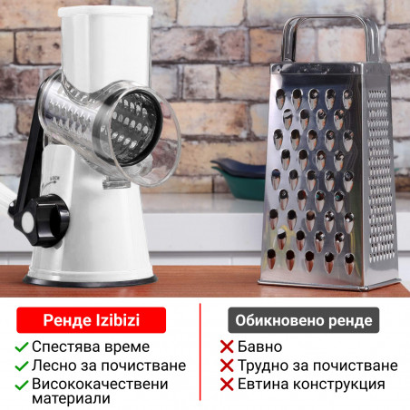Rendezvous Izibizi PS-336A, 3 εναλλάξιμα εξαρτήματα, Ανοξείδωτο ατσάλι, Βάση κενού, Λευκό