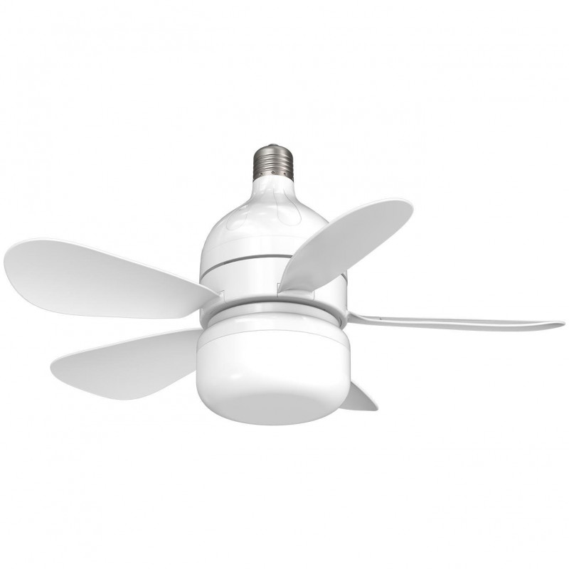 Ανεμιστήρας οροφής Kumtel KTF-201, 12W, 6500K/3500K, E27, LED, 3 λειτουργίες, 4 ταχύτητες, Τηλεχειριστήριο, Λευκό