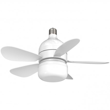 Ανεμιστήρας οροφής Kumtel KTF-201, 12W, 6500K/3500K, E27, LED, 3 λειτουργίες, 4 ταχύτητες, Τηλεχειριστήριο, Λευκό