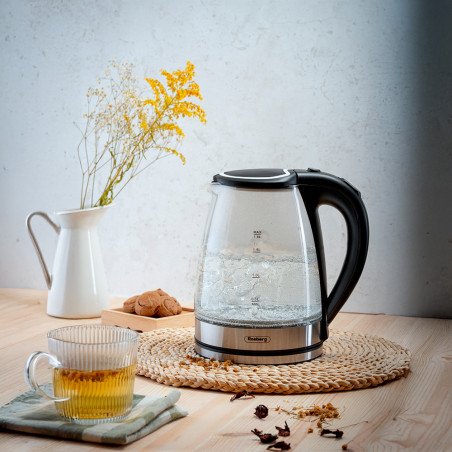 Βραστήρας Rosberg R51230L, 1800W, 1.8L, Γυάλινος , Μαύρο/Χρώμιο