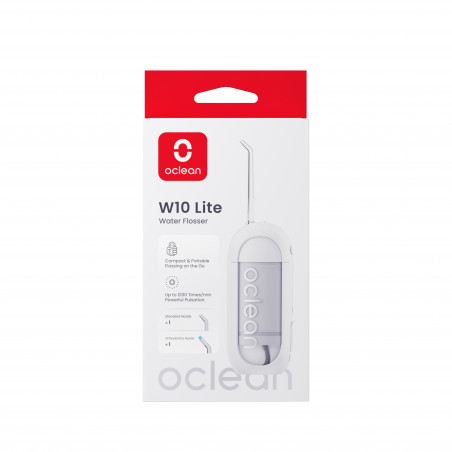 Oclean W10 Lite Οδοντιατρικό ντους, 3 λειτουργίες, 2 ακροφύσια, 1200 παλμοί ανά λεπτό, έως 140 PSI, USB-C, Λευκό