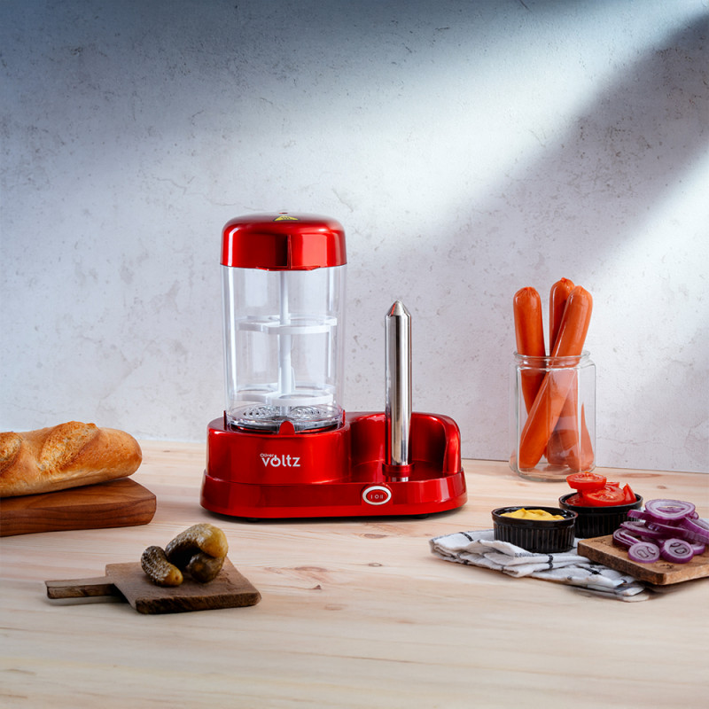 Συσκευή για Hot Dog Maker Voltz OV51984A, 365W, Λειτουργία βρασμού αυγών, αντικολλητική επίστρωση, κόκκινο