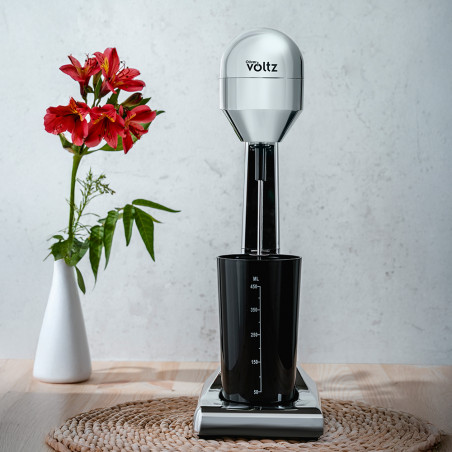 Επιτραπέζια φραπεδιέρα Oliver Voltz OV51163D, 100W, 2 ταχύτητες, Ανοξείδωτος αναδευτήρας, Ανοξείδωτο/μαύρο