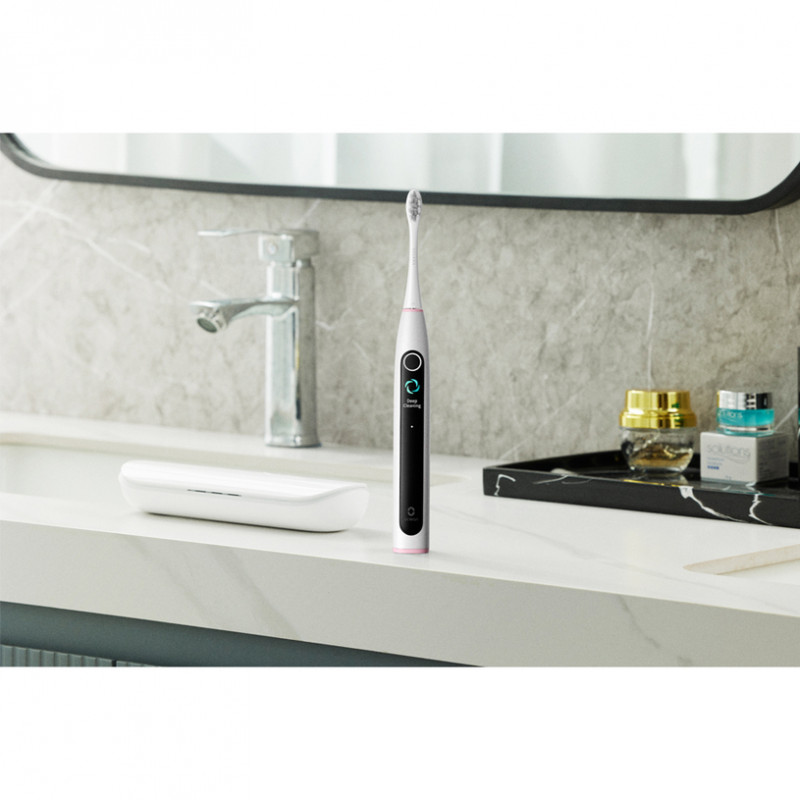 Ηλεκτρική οδοντόβουρτσα Oclean X Lite, 72000 στροφές ανά λεπτό, 5 λειτουργίες, Smart, Οθόνη αφής, Αυτονομία έως 40 ημέρες, Αναφορά καθαρισμένων περιοχών, Γκρι ανοιχτό χρώμα