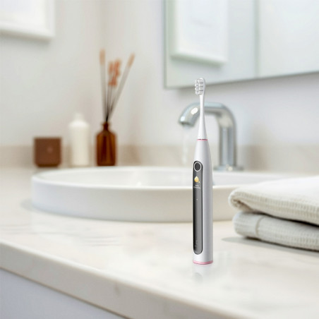 Ηλεκτρική οδοντόβουρτσα Oclean X Lite, 72000 στροφές ανά λεπτό, 5 λειτουργίες, Smart, Οθόνη αφής, Αυτονομία έως 40 ημέρες, Αναφορά καθαρισμένων περιοχών, Γκρι ανοιχτό χρώμα