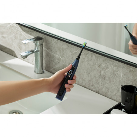 Ηλεκτρική οδοντόβουρτσα Oclean X Lite, 72000 στροφές ανά λεπτό, 5 λειτουργίες, Smart, Οθόνη αφής, Αυτονομία έως 40 ημέρες, Αναφορά καθαρισμένων περιοχών, Σκούρο μπλε