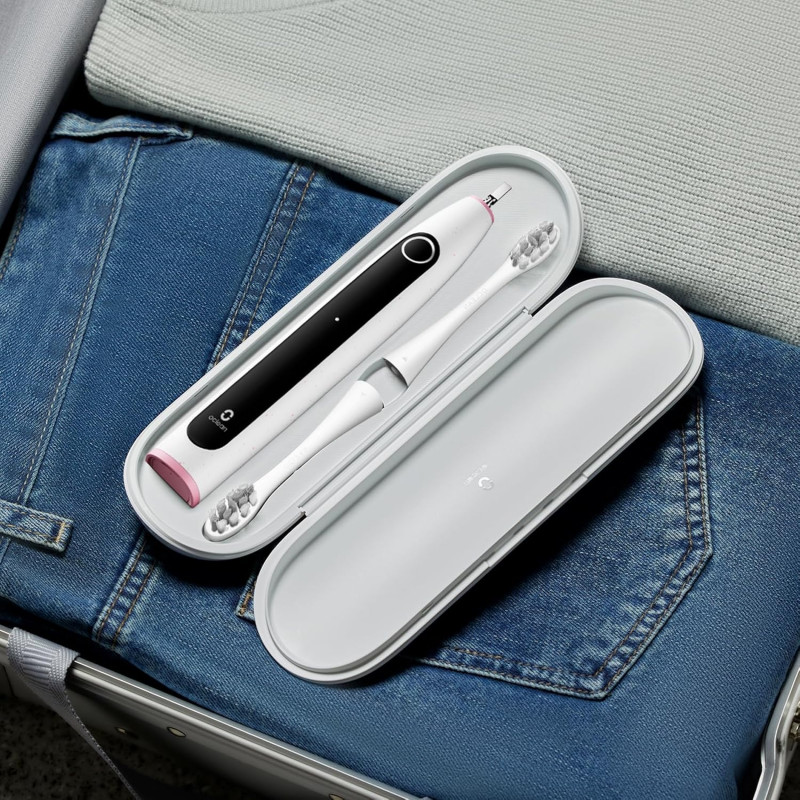Ηλεκτρική οδοντόβουρτσα Oclean X Lite Set, 72000 στροφές ανά λεπτό, 5 λειτουργίες, Smart, Οθόνη αφής, Αυτονομία έως 40 ημέρες, Αναφορά καθαρισμένων περιοχών, +Θήκη, Ανοιχτό γκρι