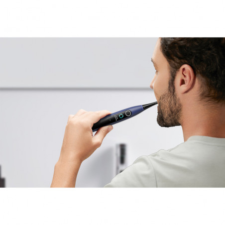 Ηλεκτρική οδοντόβουρτσα Oclean X Lite Set, 72000 στροφές ανά λεπτό, 5 λειτουργίες, Smart, Οθόνη αφής, Αυτονομία έως 40 ημέρες, Αναφορά καθαρισμένων περιοχών, +Θήκη, Σκούρο μπλε