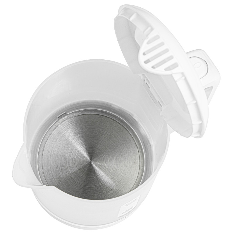 Ηλεκτρικός βραστήρας Adler AD 1381, 900W, 0.5 l, 2 φλιτζάνια και κουτάλα, Επίπεδο θερμαντικό στοιχείο, Προστασία υπερθέρμανσης, Λευκό