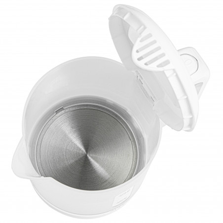Ηλεκτρικός βραστήρας Adler AD 1381, 900W, 0.5 l, 2 φλιτζάνια και κουτάλα, Επίπεδο θερμαντικό στοιχείο, Προστασία υπερθέρμανσης, Λευκό