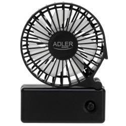 Φορητός ανεμιστήρας χειρός Adler AD 7336, Πτυσσόμενος, 6,5 cm, 46,2 dB, 2xAA, Λεπίδα με κλίση 30 μοιρών, Μαύρο